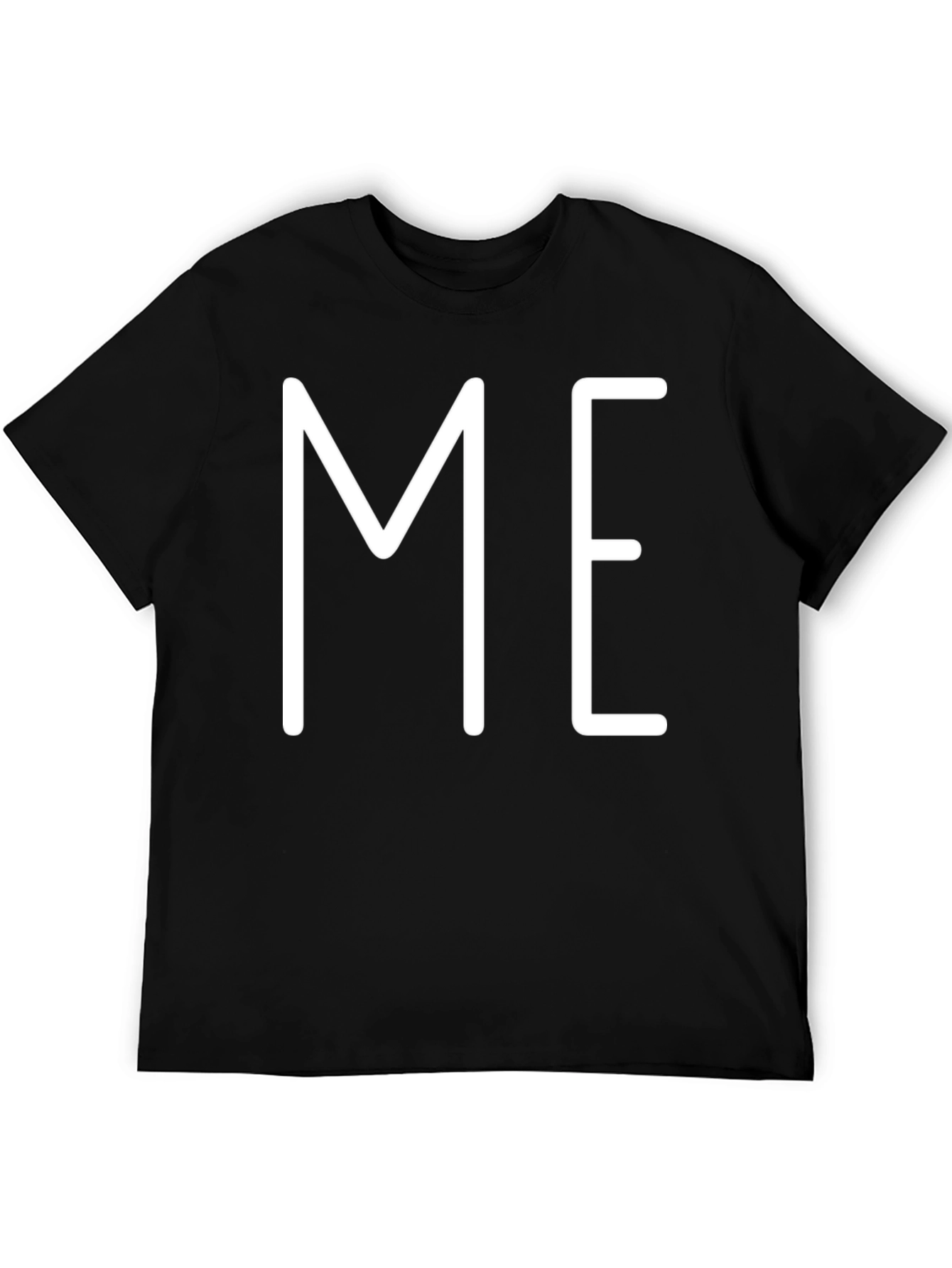 Minimalist ME Graphic Print Black T-Shirt
