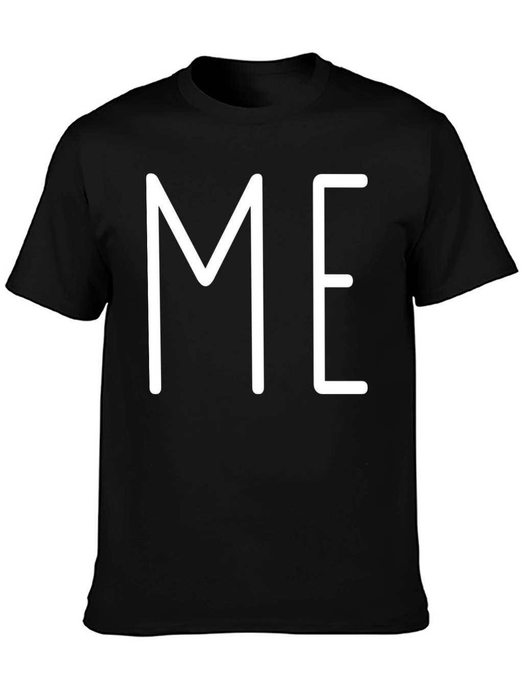 Minimalist ME Graphic Print Black T-Shirt