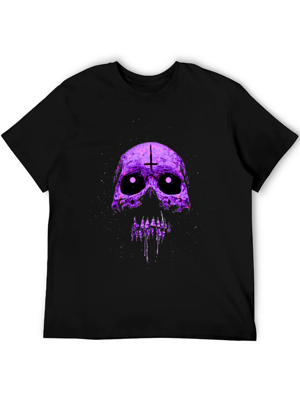 Purple Skull Graphic T-Shirt