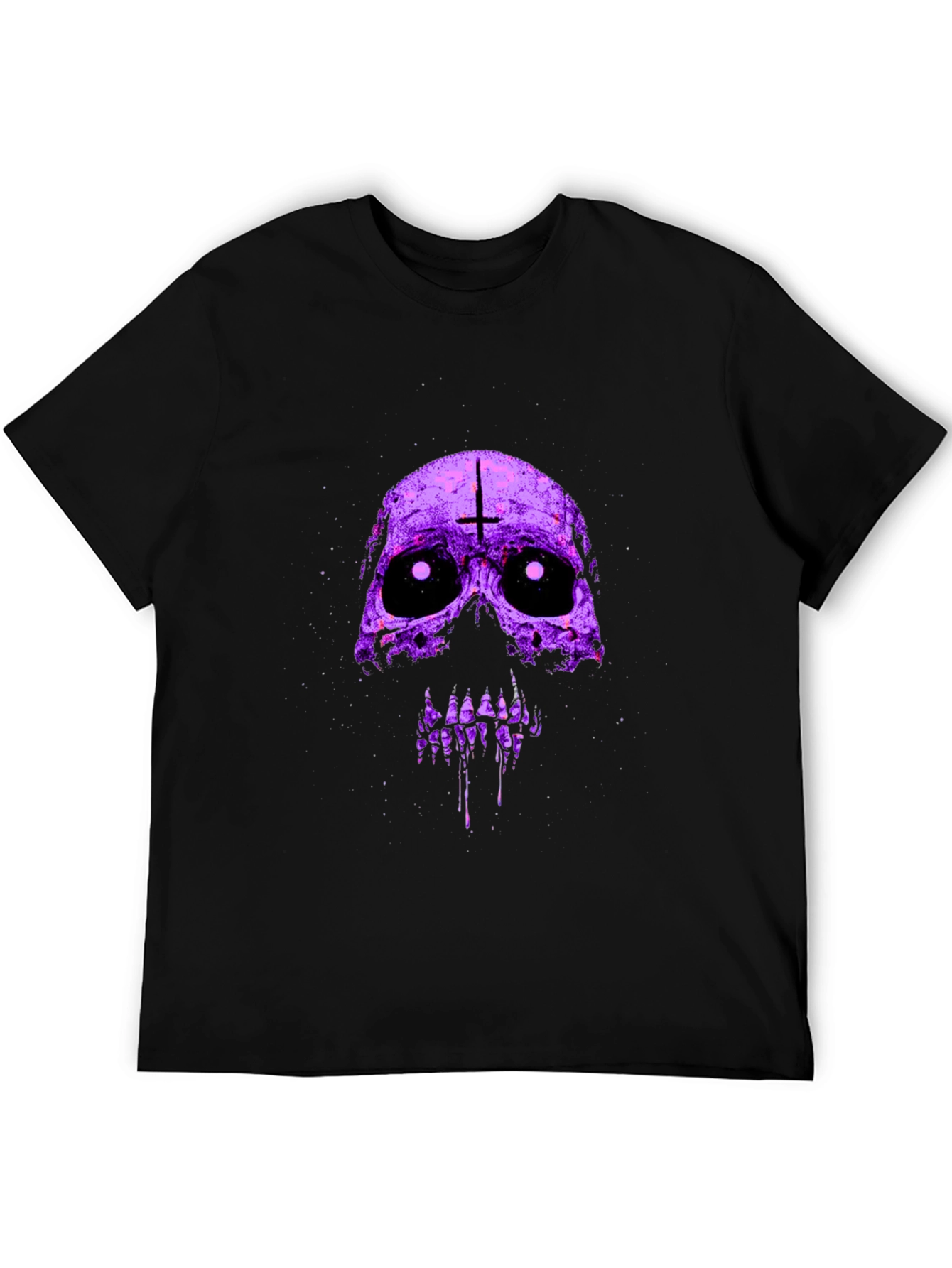 Purple Skull Graphic T-Shirt