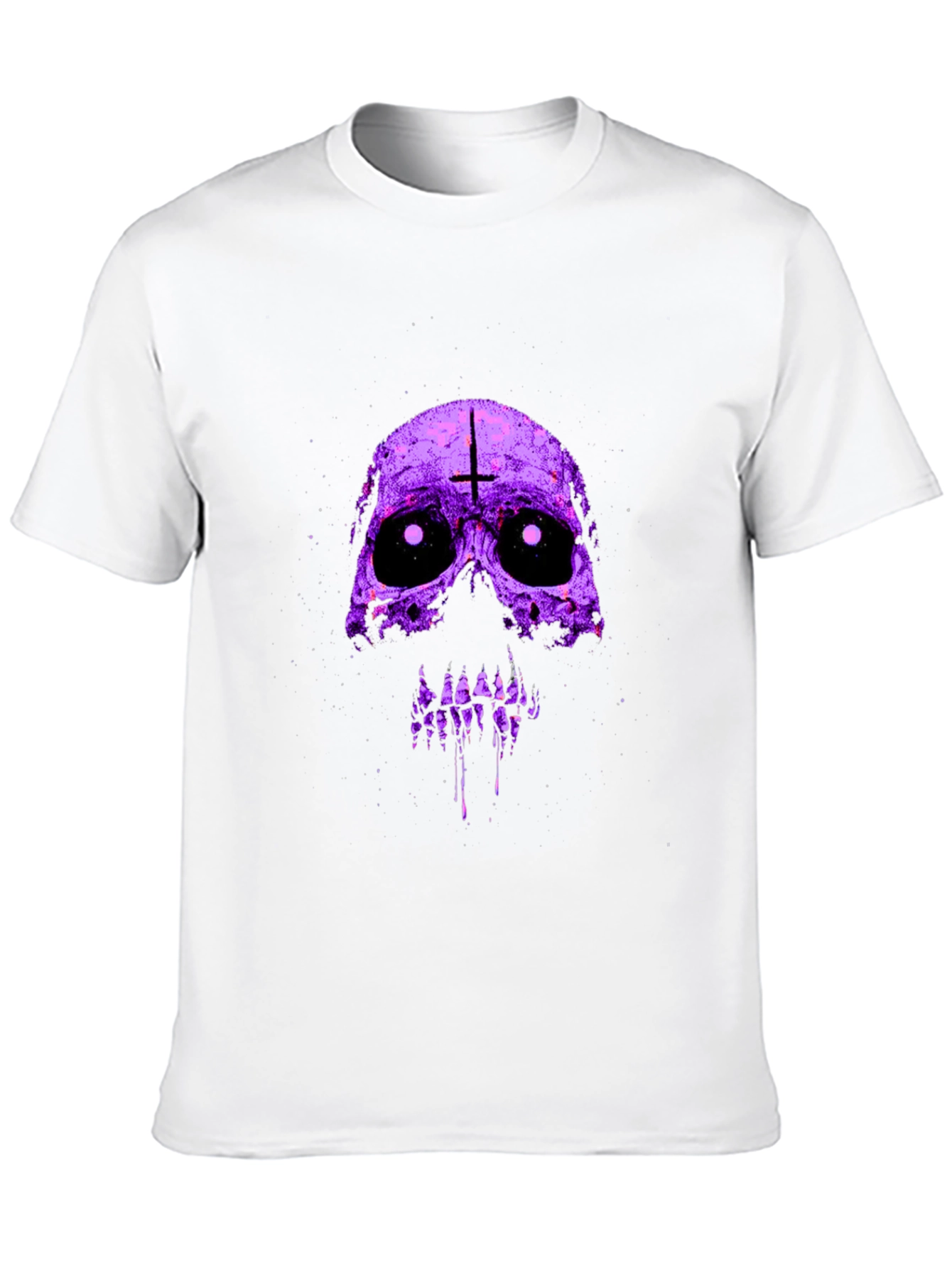Purple Skull Graphic T-Shirt