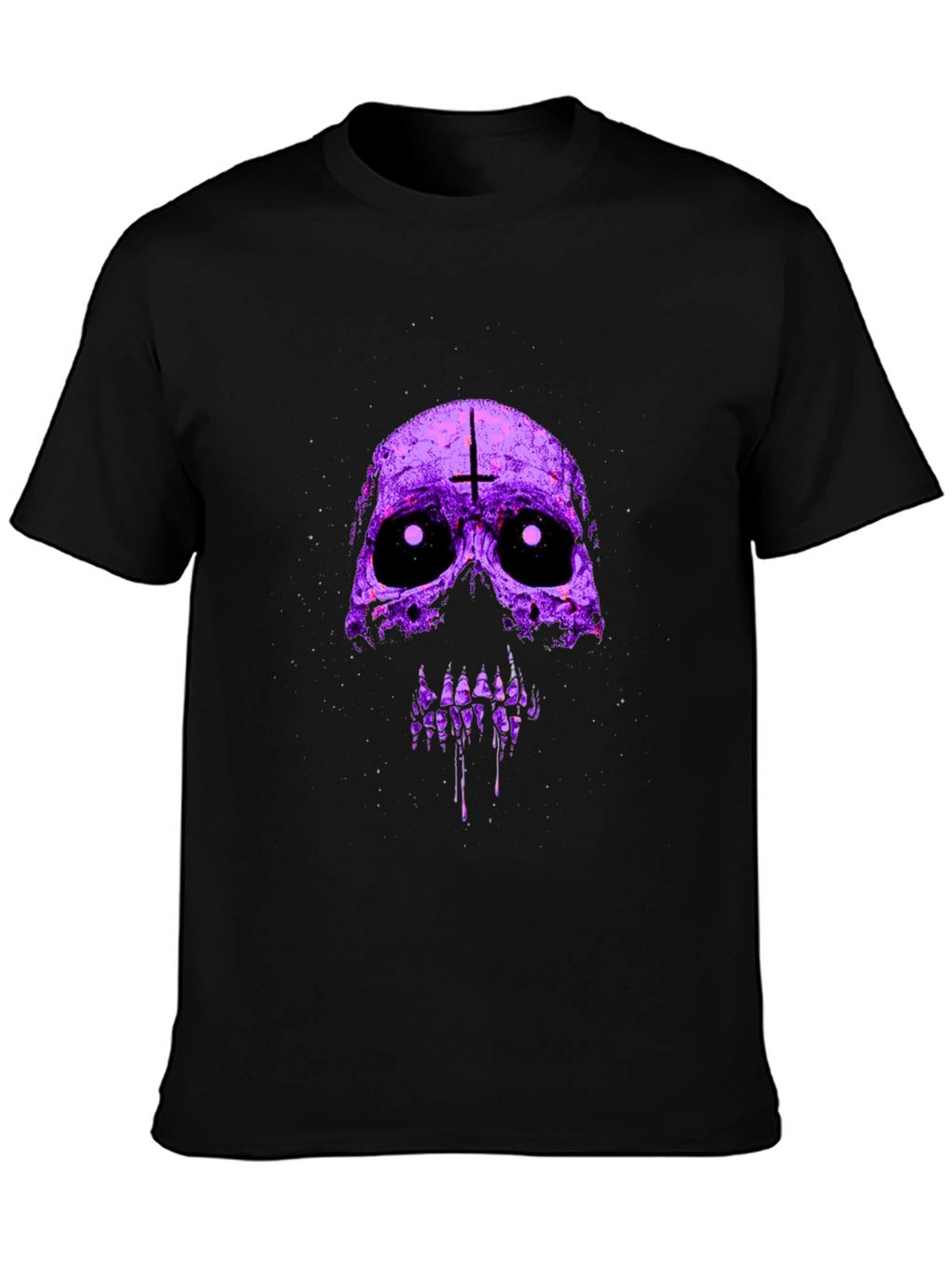 Purple Skull Graphic T-Shirt