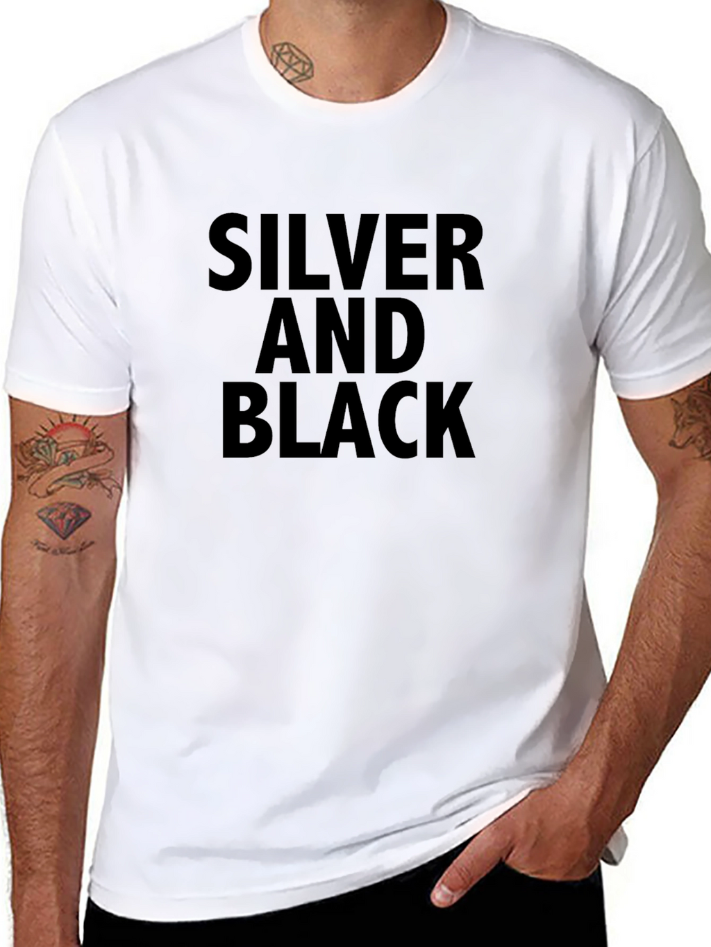 Silver and Black Graphic Tee