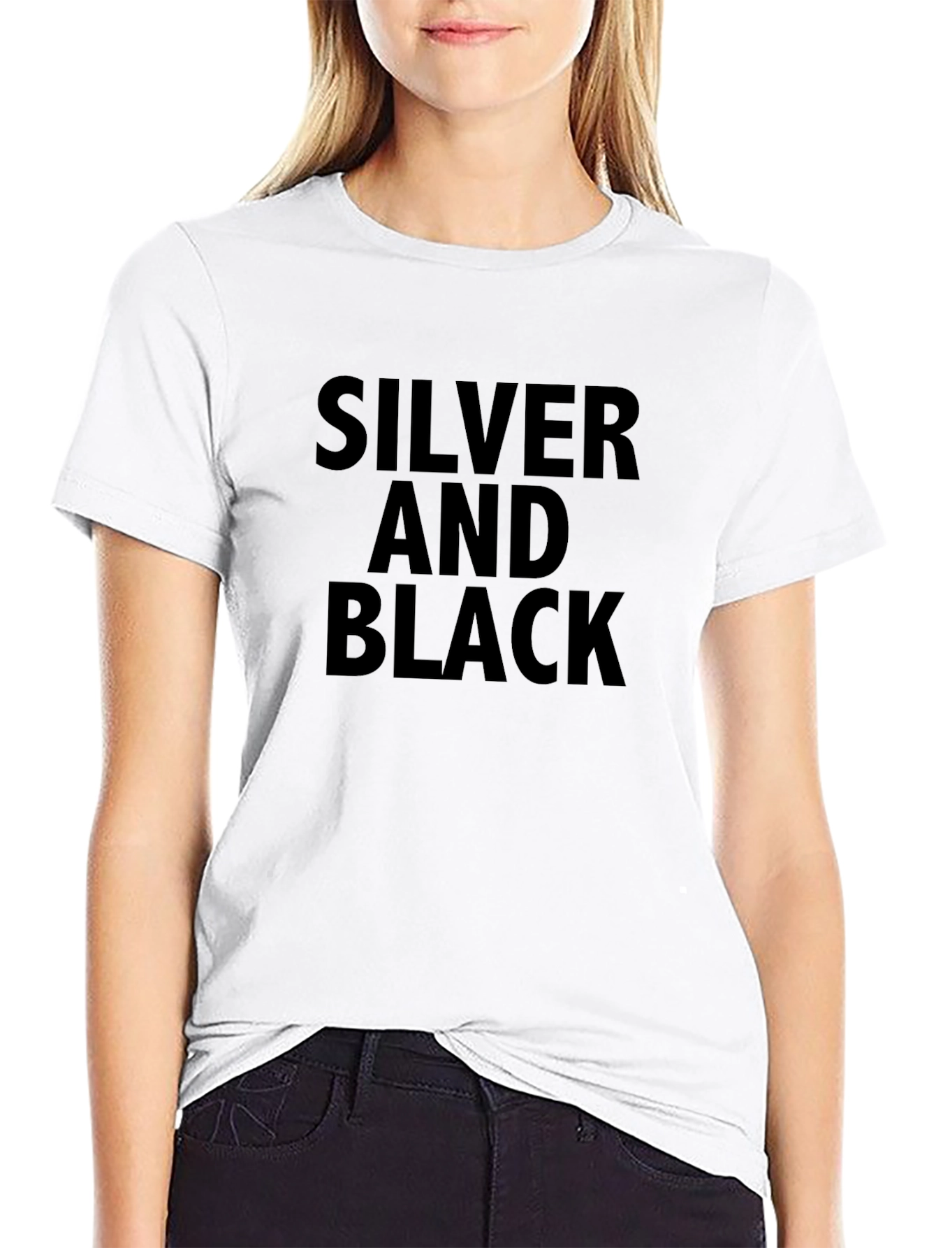 Silver and Black Graphic Tee