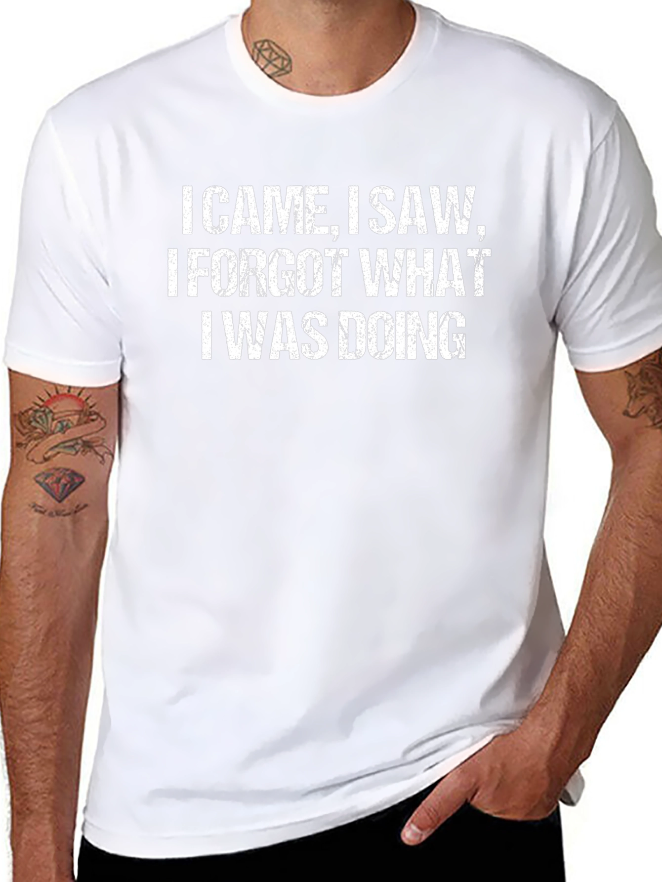 Funny I Came I Saw Mens Black Graphic T-Shirt