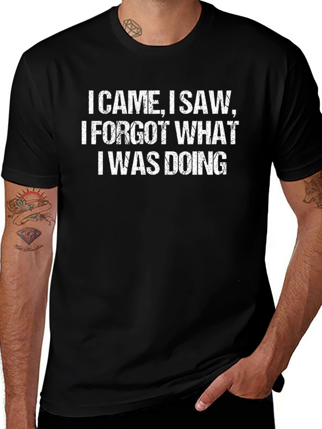 Funny I Came I Saw Mens Black Graphic T-Shirt
