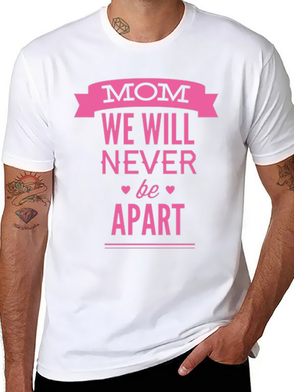 Mom We Will Never Be Apart T-Shirt - Black