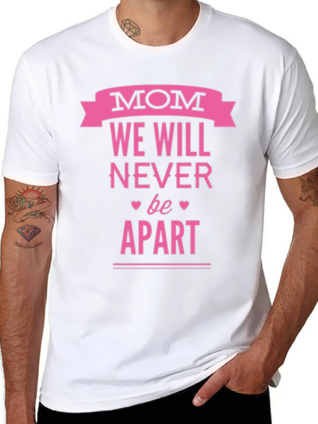 Mom We Will Never Be Apart T-Shirt - Black