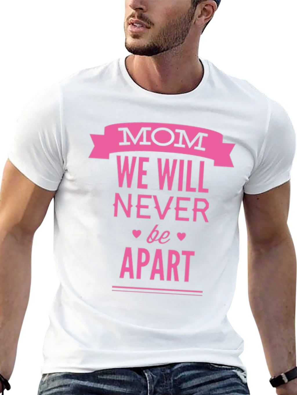 Mom We Will Never Be Apart T-Shirt - Black