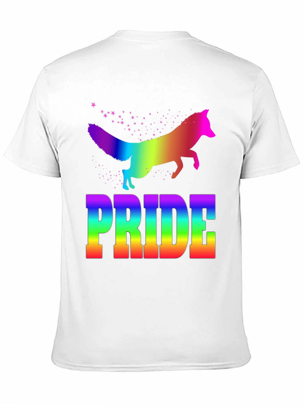 Rainbow Pride Fox Graphic Tee - Black