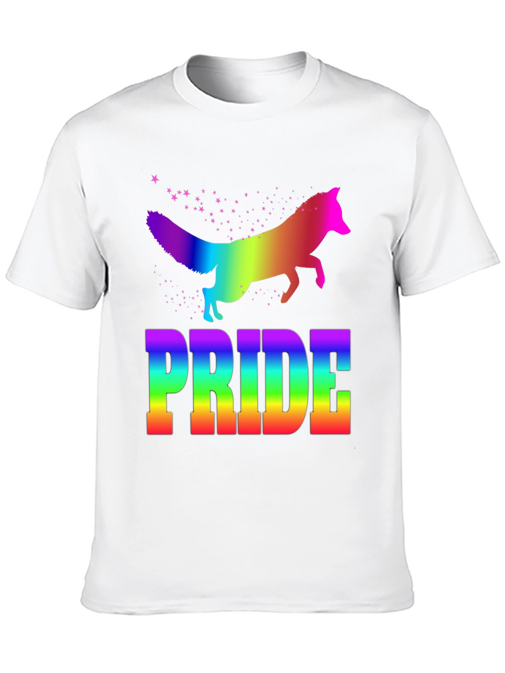Rainbow Pride Fox Graphic Tee - Black