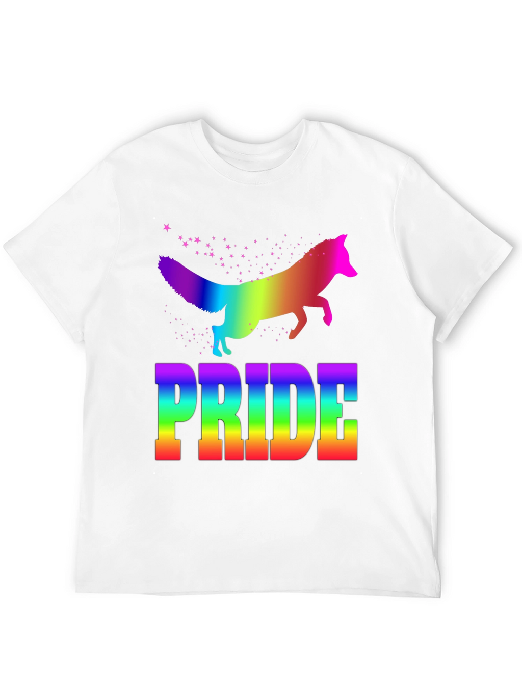 Rainbow Pride Fox Graphic Tee - Black