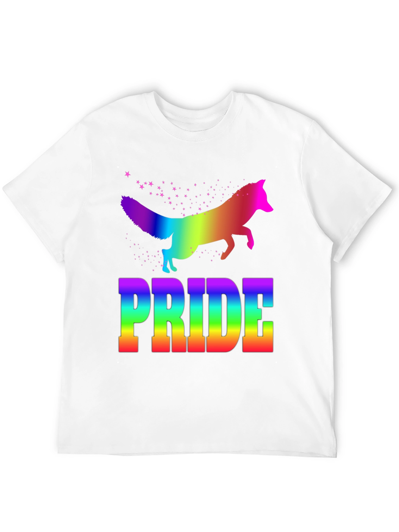 Rainbow Pride Fox Graphic Tee - Black
