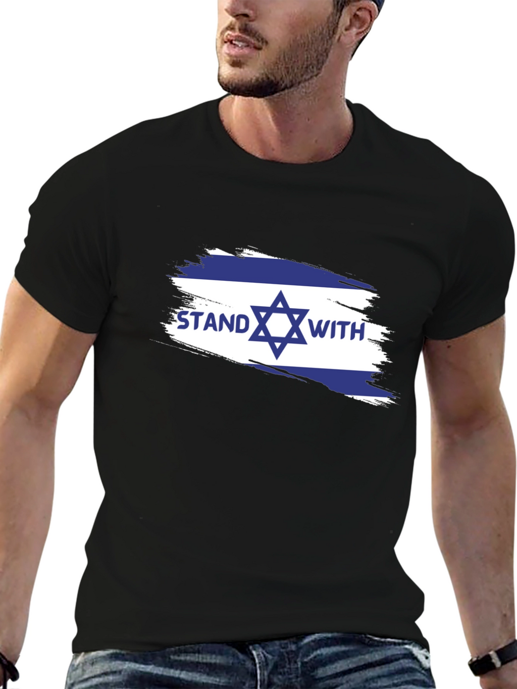 Stand With Israel T-Shirt - Mens Black Tee