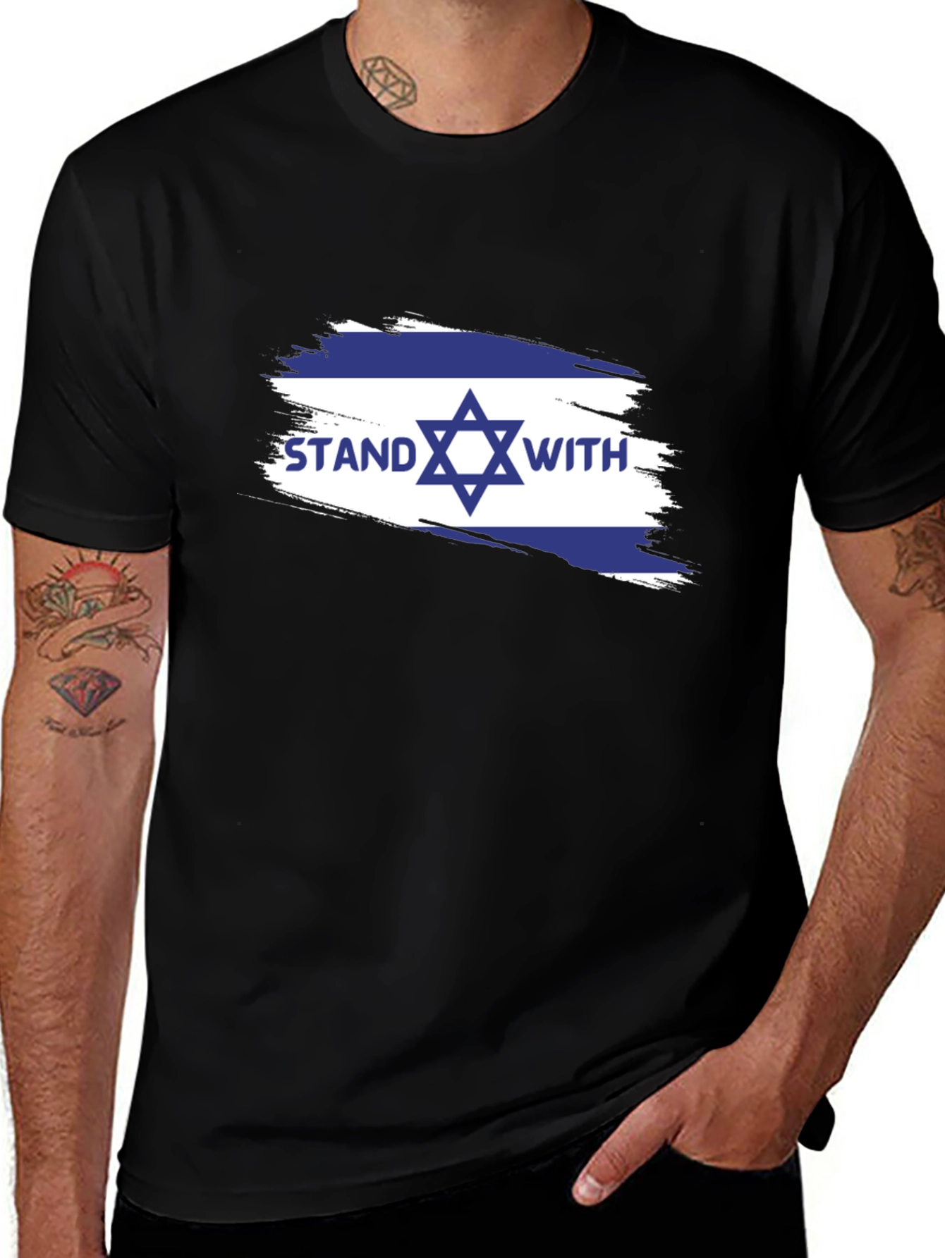 Stand With Israel T-Shirt - Mens Black Tee