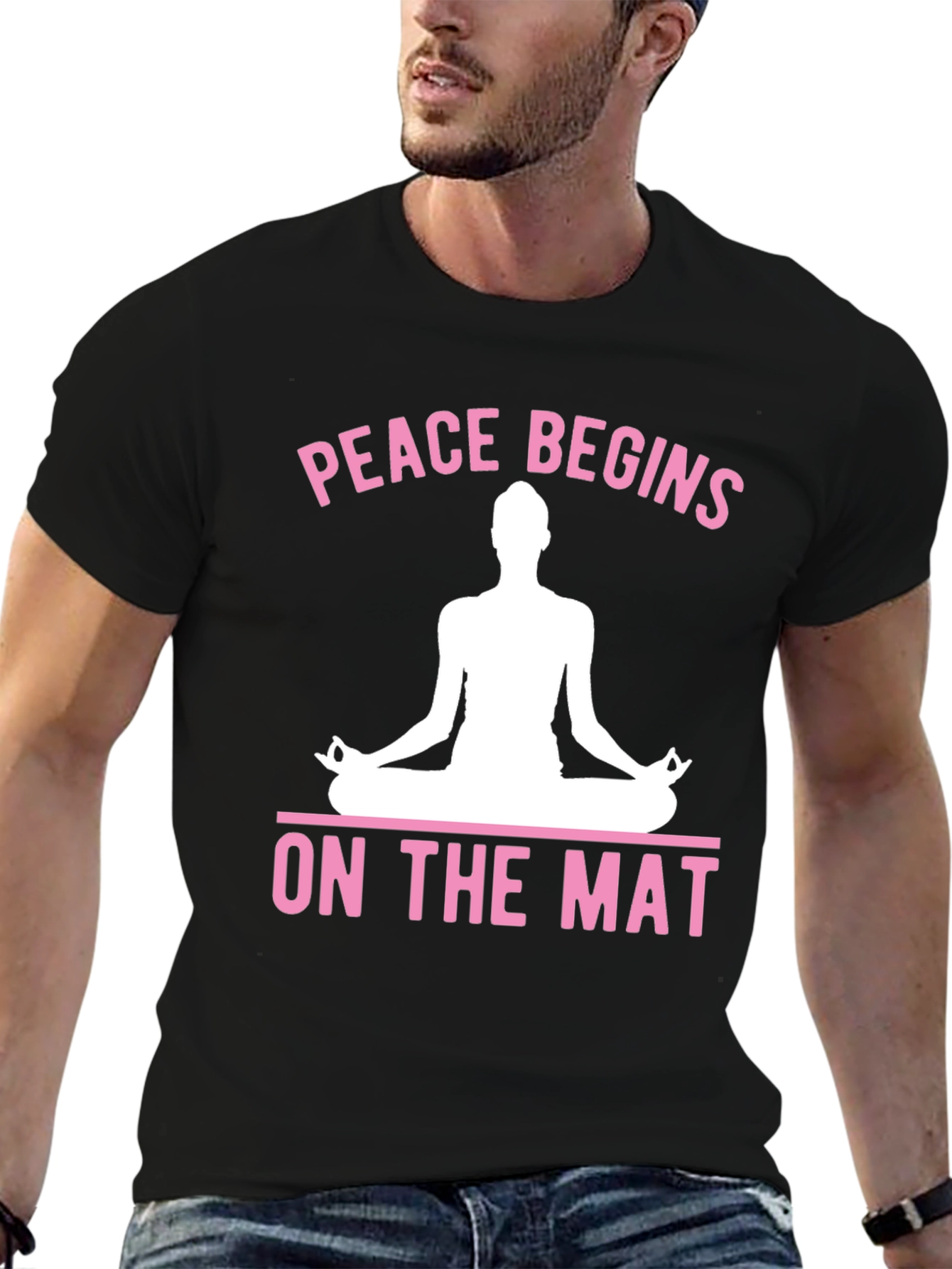 Peace Begins On The Mat Yoga Graphic T-Shirt