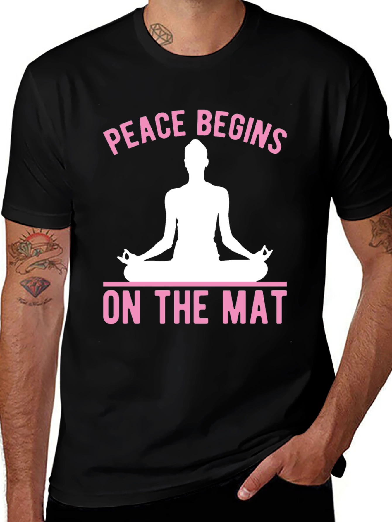 Peace Begins On The Mat Yoga Graphic T-Shirt