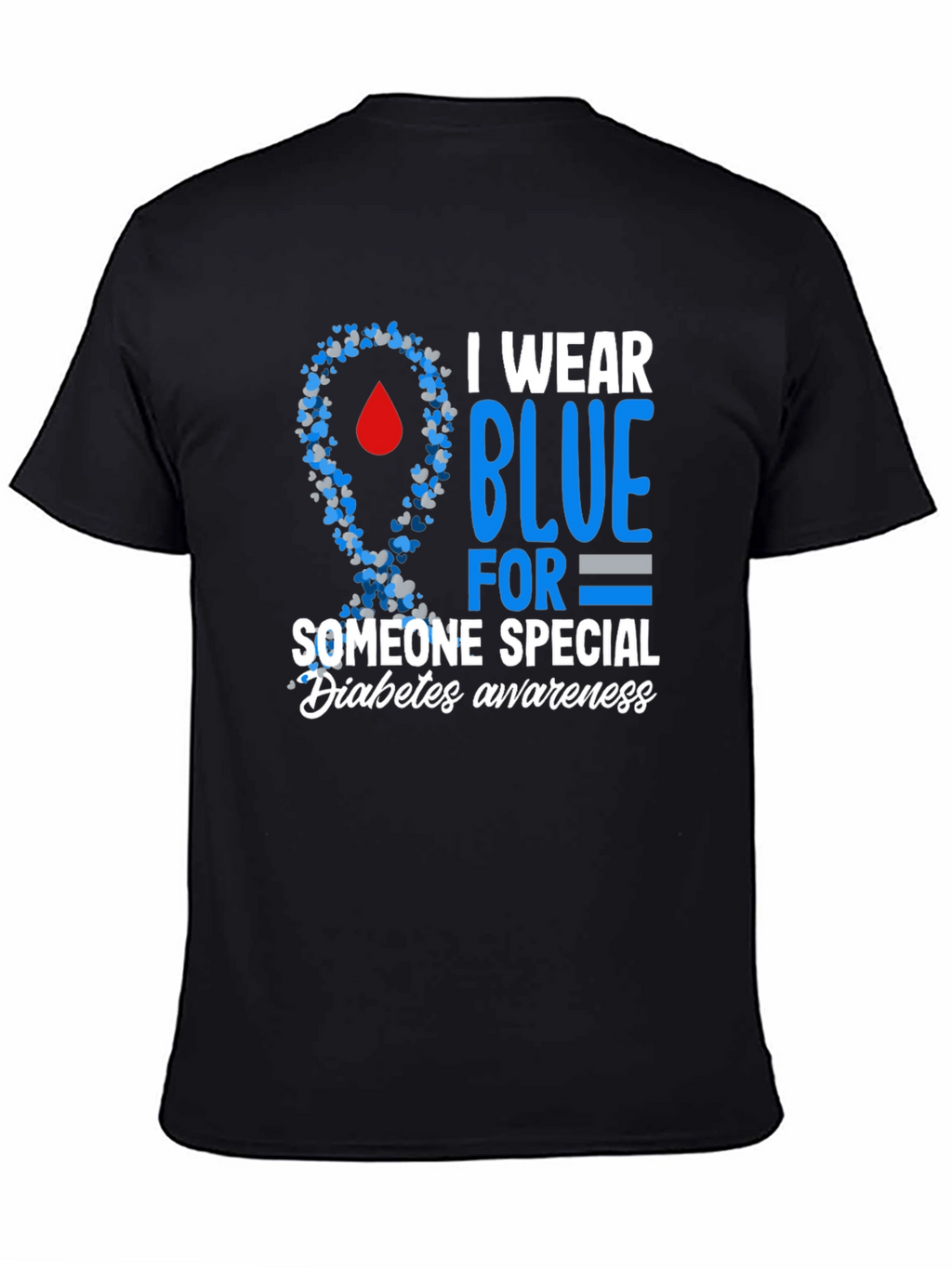 Diabetes Awareness Blue Ribbon T-Shirt