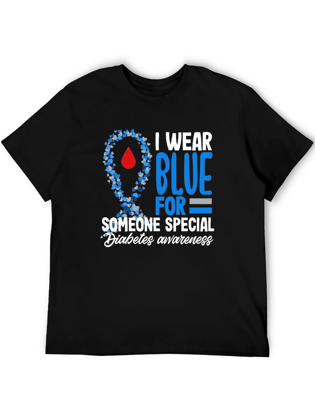 Diabetes Awareness Blue Ribbon T-Shirt