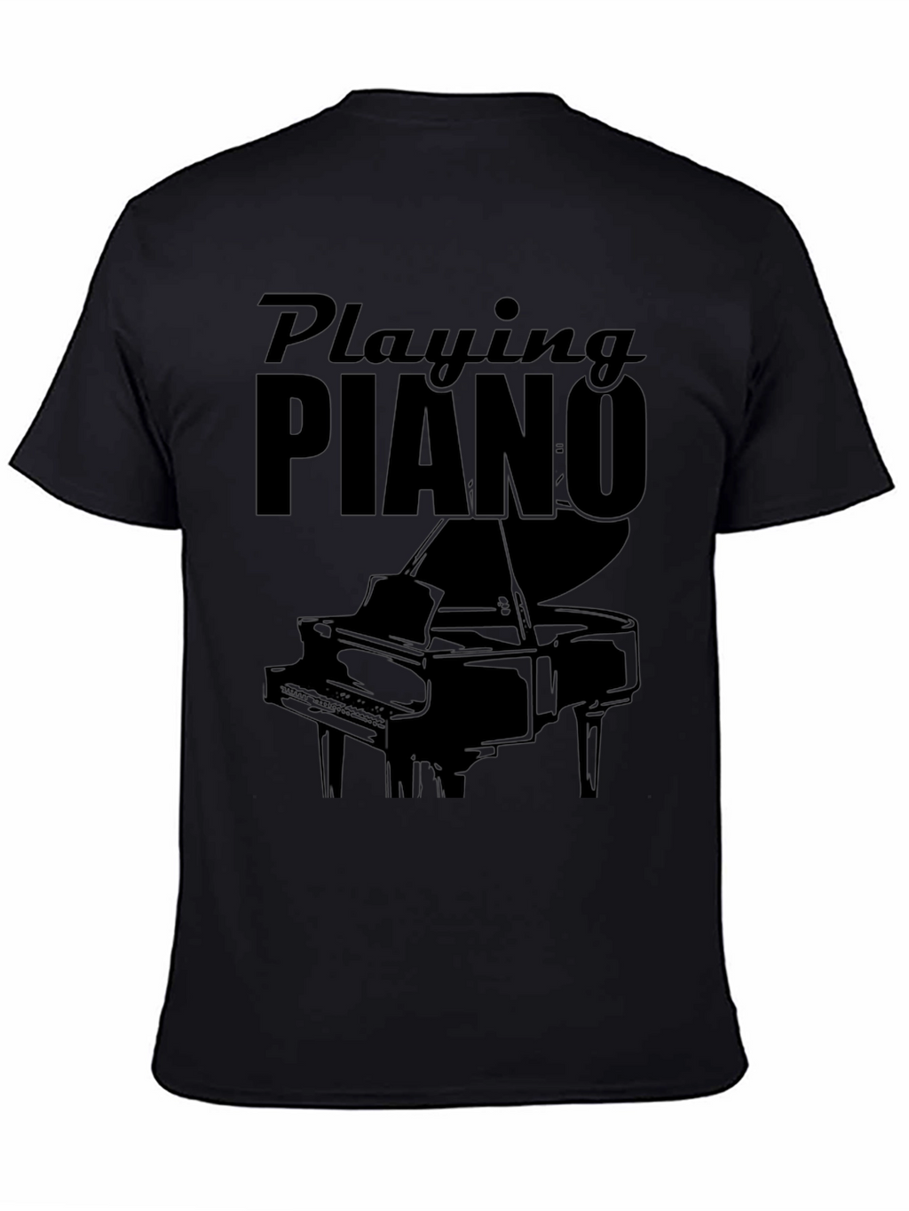 Playing Piano Graphic Tee - Black