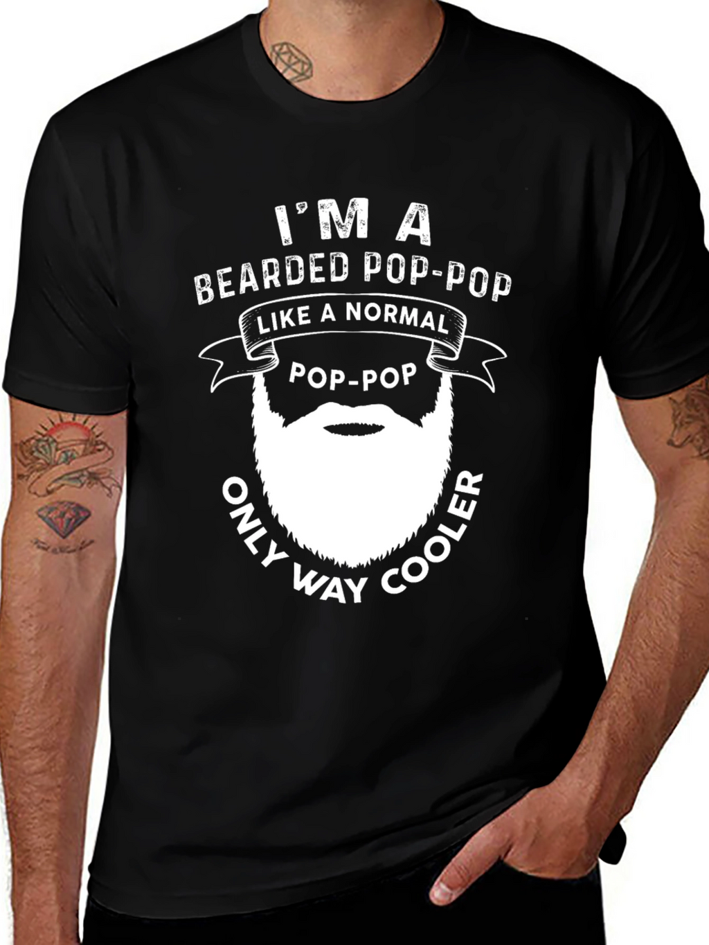 Bearded Pop-Pop Novelty T-Shirt
