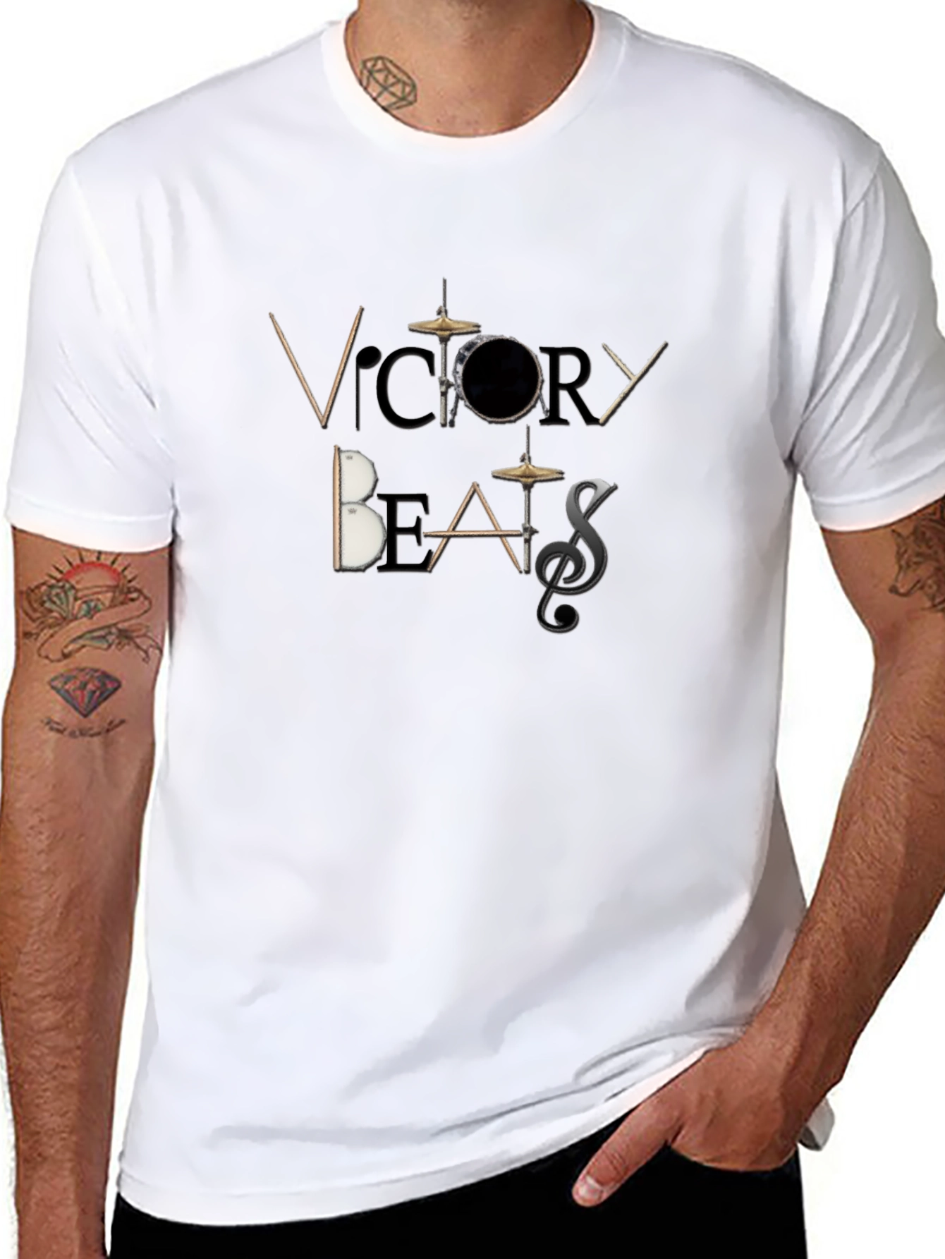 Victory Beats Black Graphic T-Shirt