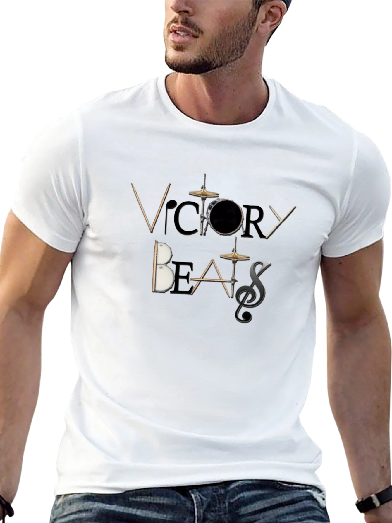 Victory Beats Black Graphic T-Shirt
