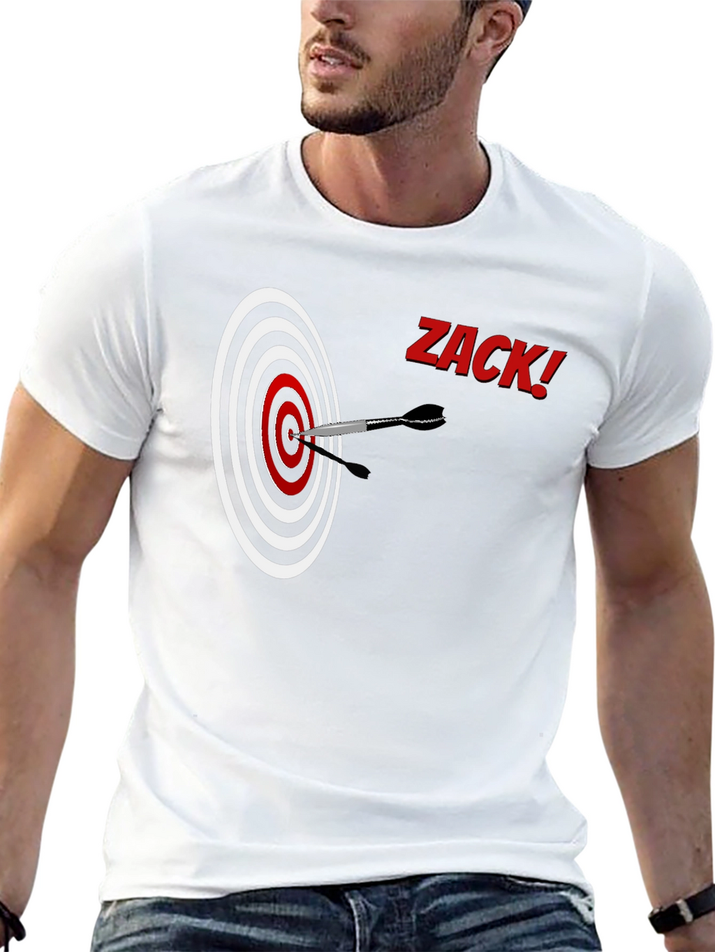 Zack! Target T-Shirt Dartboard Novelty Tee