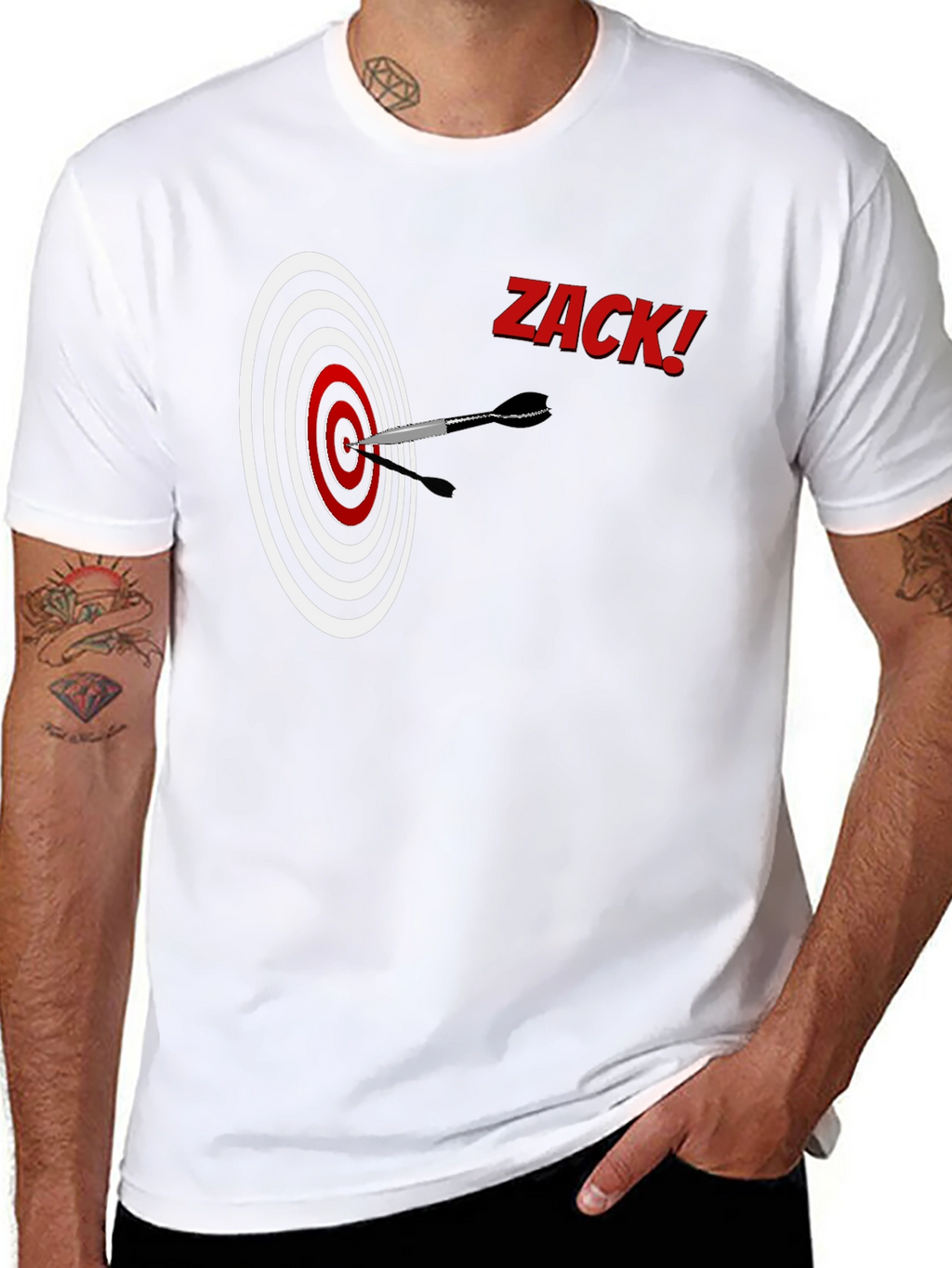 Zack! Target T-Shirt Dartboard Novelty Tee