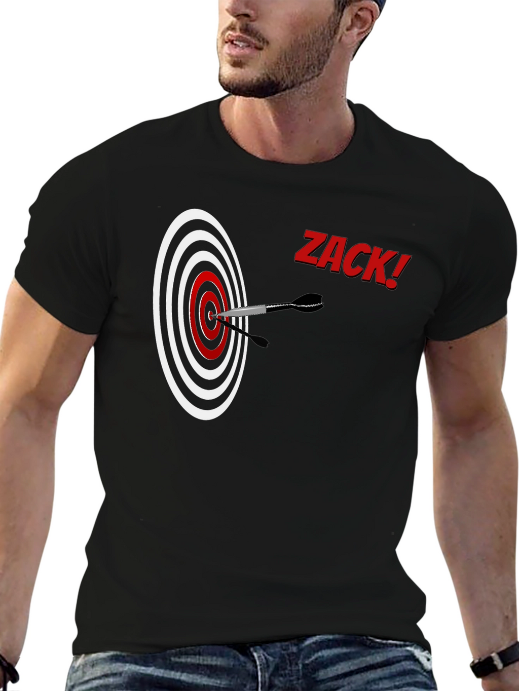 Zack! Target T-Shirt Dartboard Novelty Tee