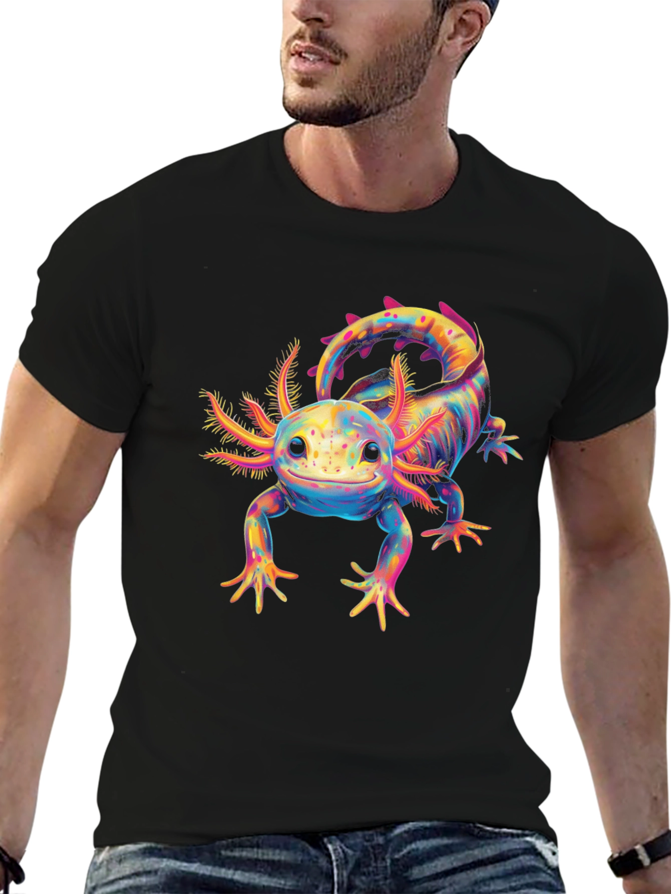 Axolotl Graphic T-Shirt - Colorful Salamander Tee