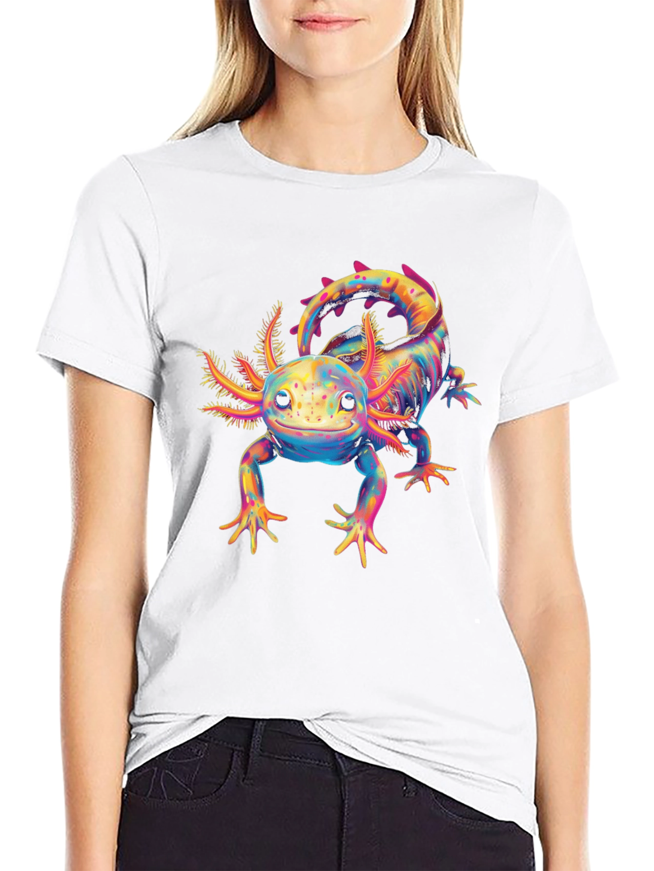 Axolotl Graphic T-Shirt - Colorful Salamander Tee