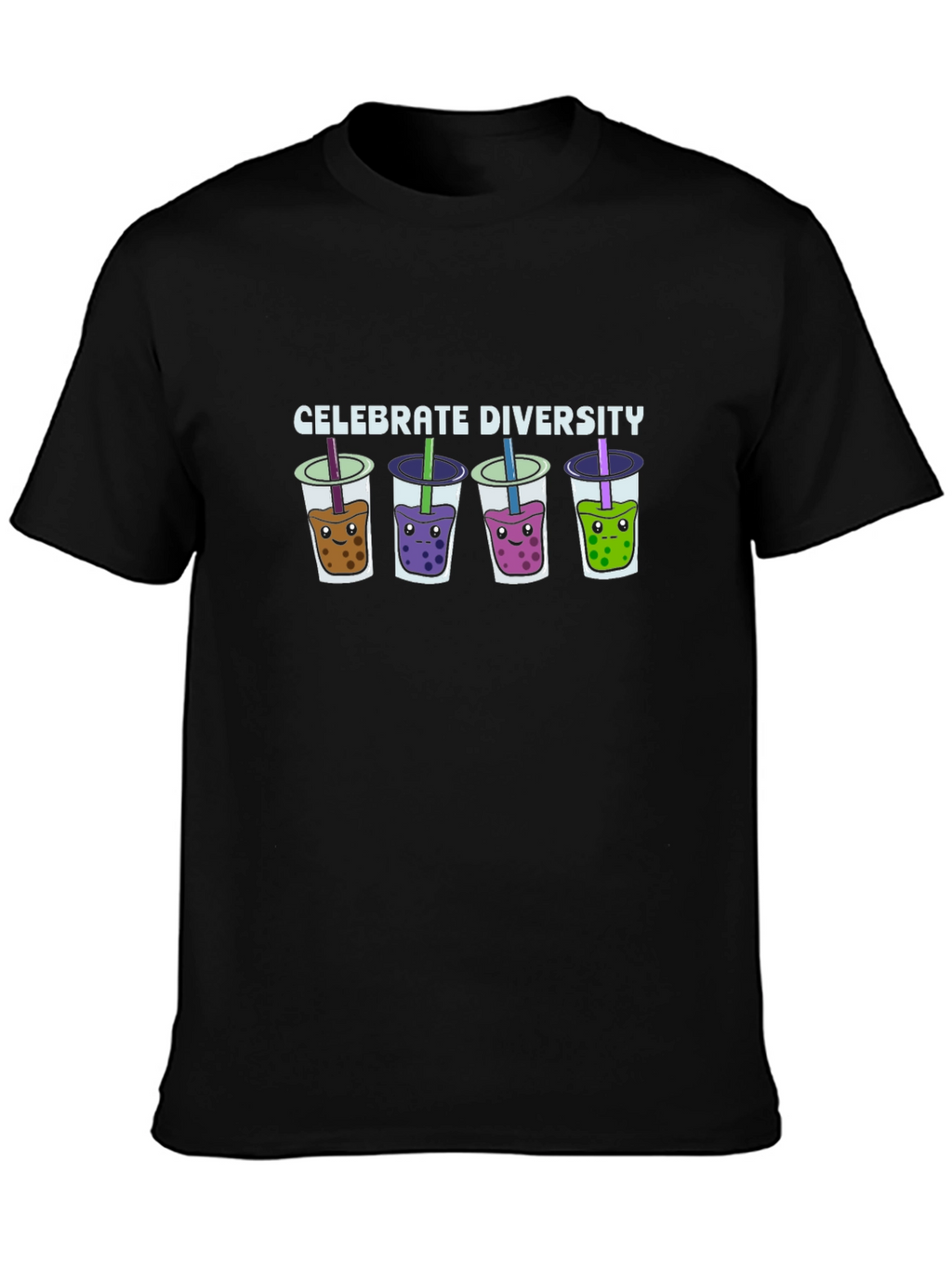 Celebrate Diversity Bubble Tea Graphic T-Shirt