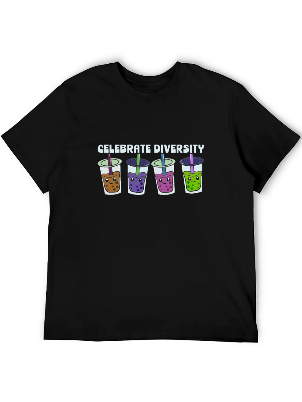 Celebrate Diversity Bubble Tea Graphic T-Shirt