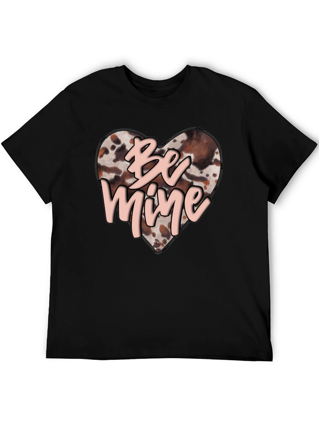 Be Mine Valentines Day Heart Print T-Shirt