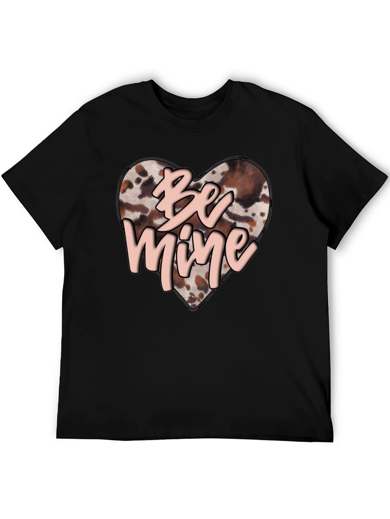 Be Mine Valentines Day Heart Print T-Shirt