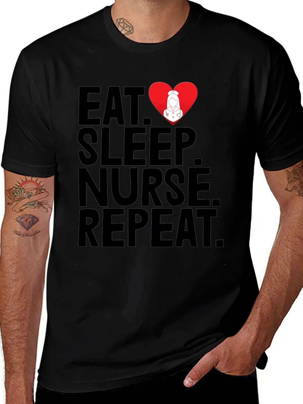 Eat Sleep Nurse Repeat T-Shirt - Medical Profession Apparel