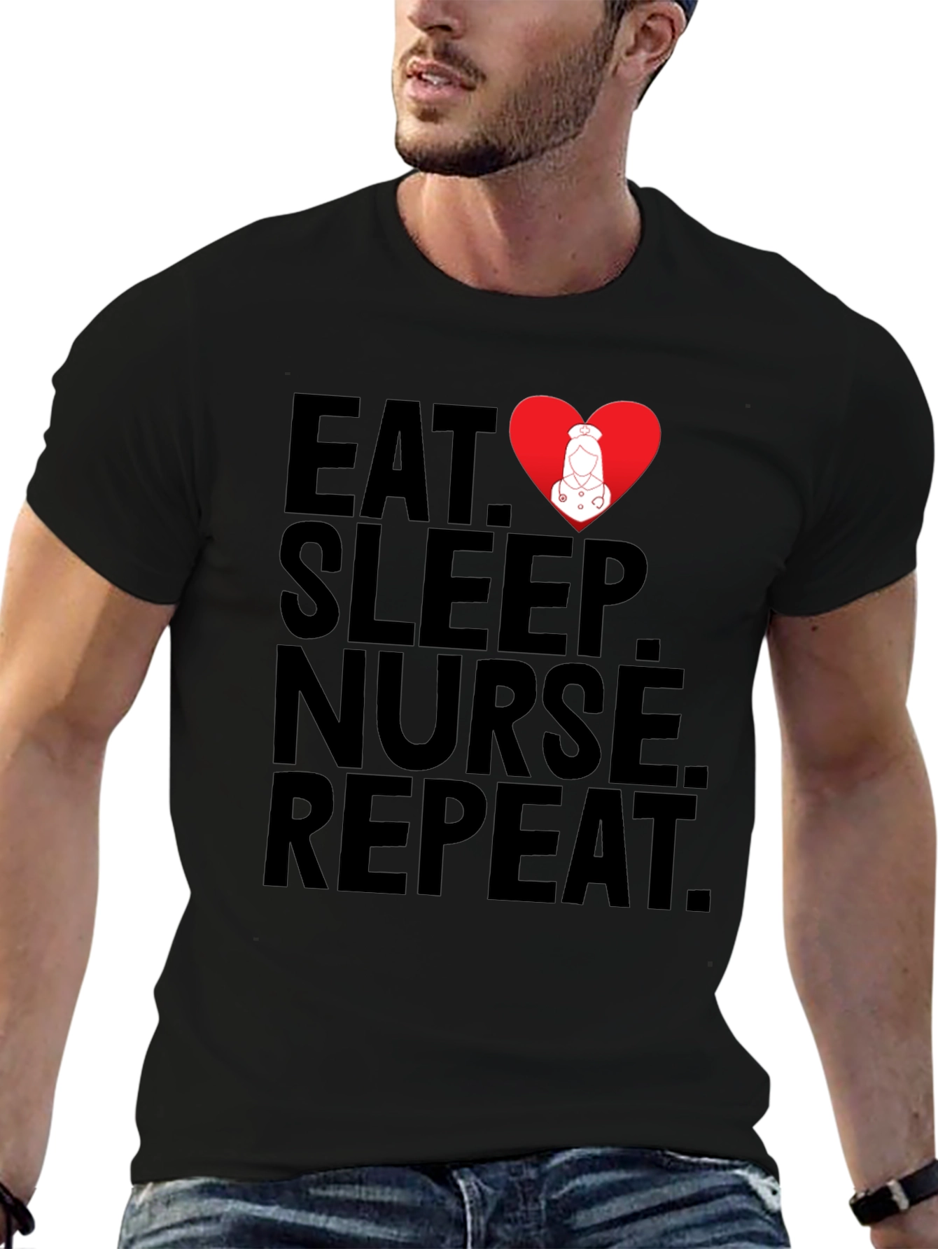 Eat Sleep Nurse Repeat T-Shirt - Medical Profession Apparel