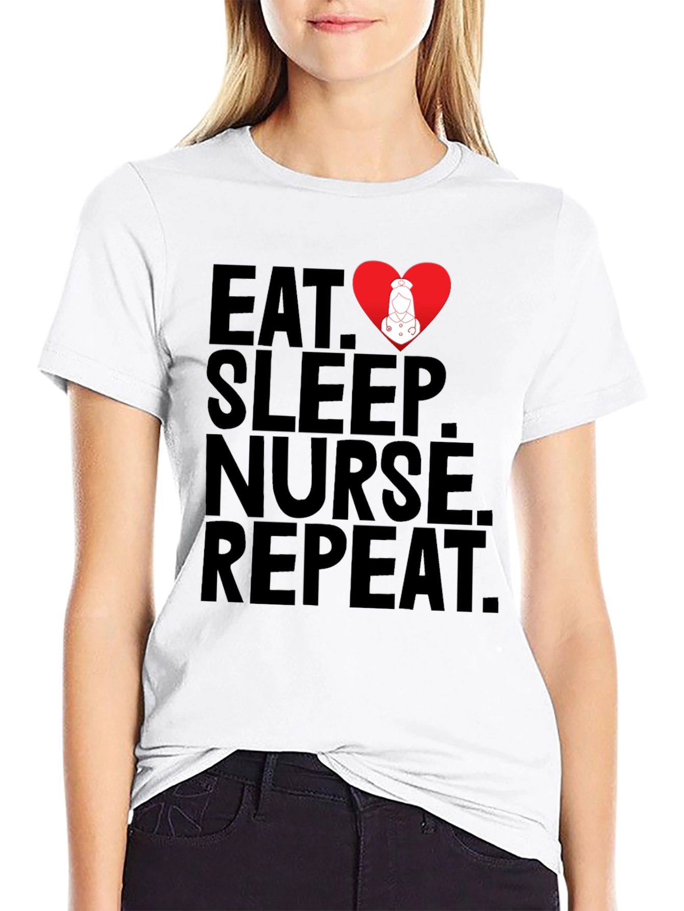 Eat Sleep Nurse Repeat T-Shirt - Medical Profession Apparel