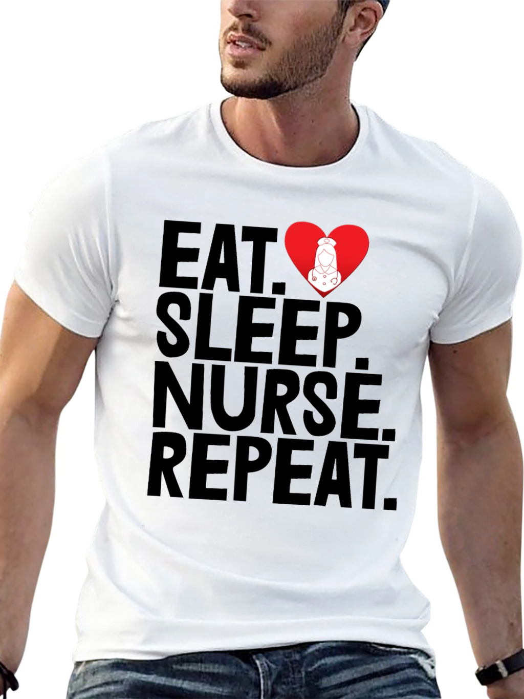 Eat Sleep Nurse Repeat T-Shirt - Medical Profession Apparel