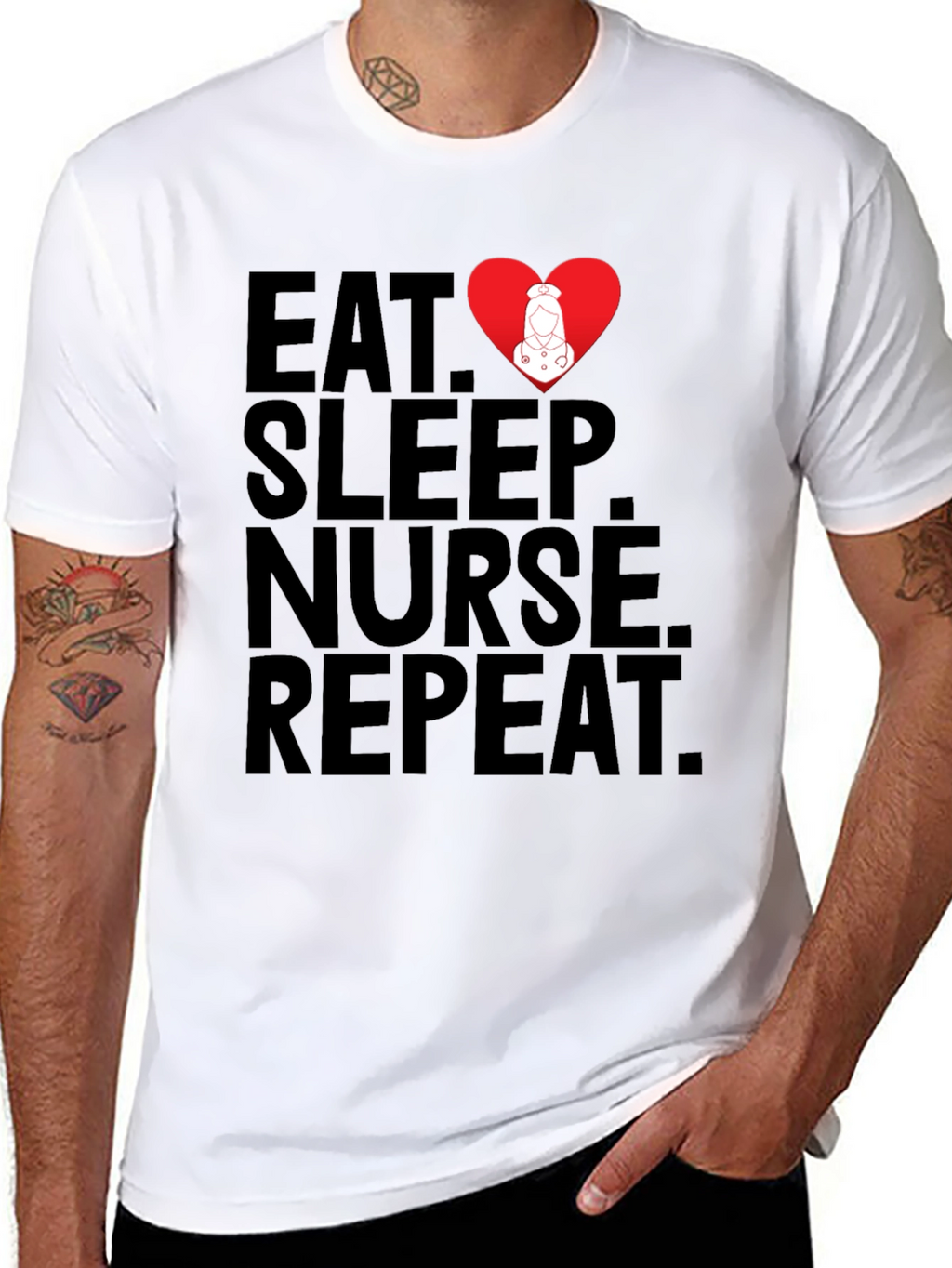 Eat Sleep Nurse Repeat T-Shirt - Medical Profession Apparel