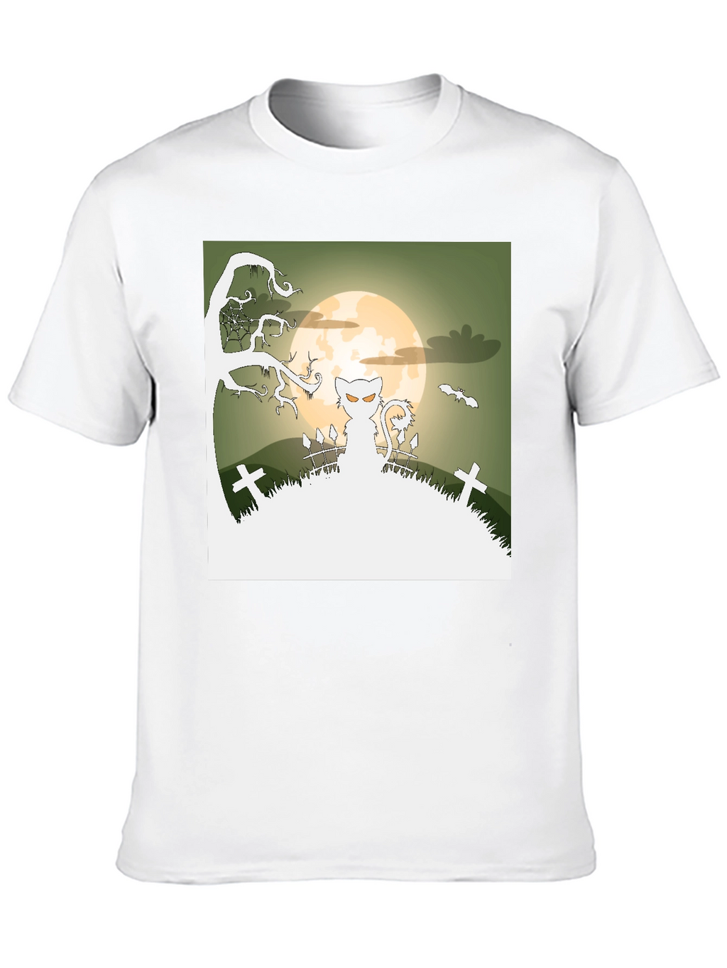 Spooky Halloween Cat T-Shirt - Black