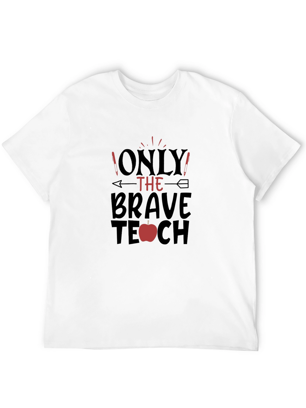 Brave Teacher Graphic Tee - Apple Design