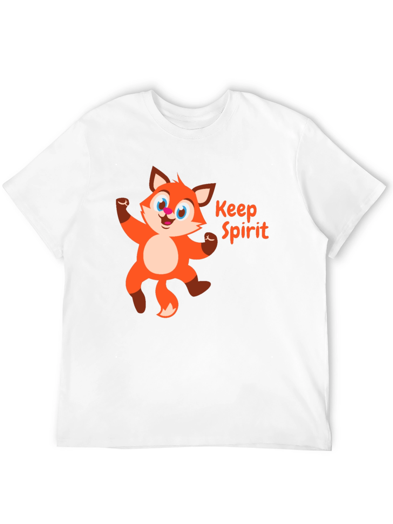 Keep Spirit Fox Graphic Tee - Black Cotton T-Shirt