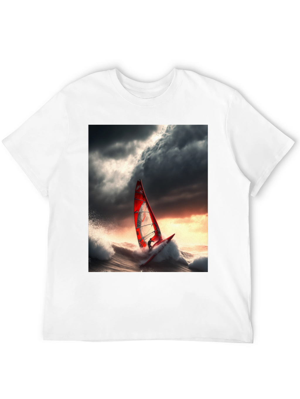 Windsurfer Graphic Tee - Stormy Sea Adventure