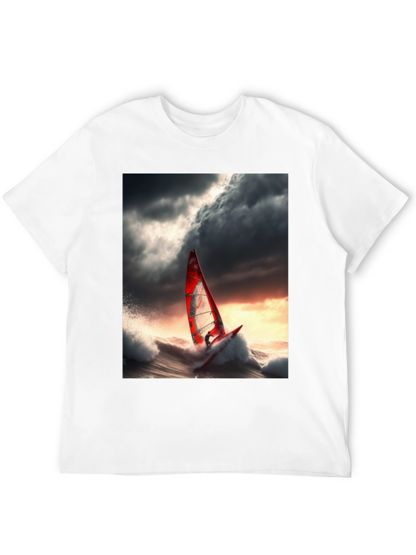 Windsurfer Graphic Tee - Stormy Sea Adventure