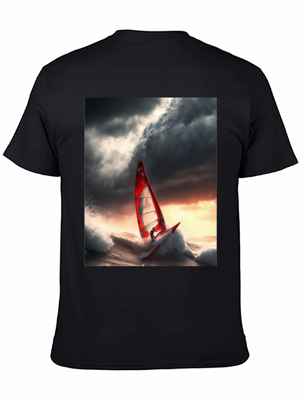 Windsurfer Graphic Tee - Stormy Sea Adventure