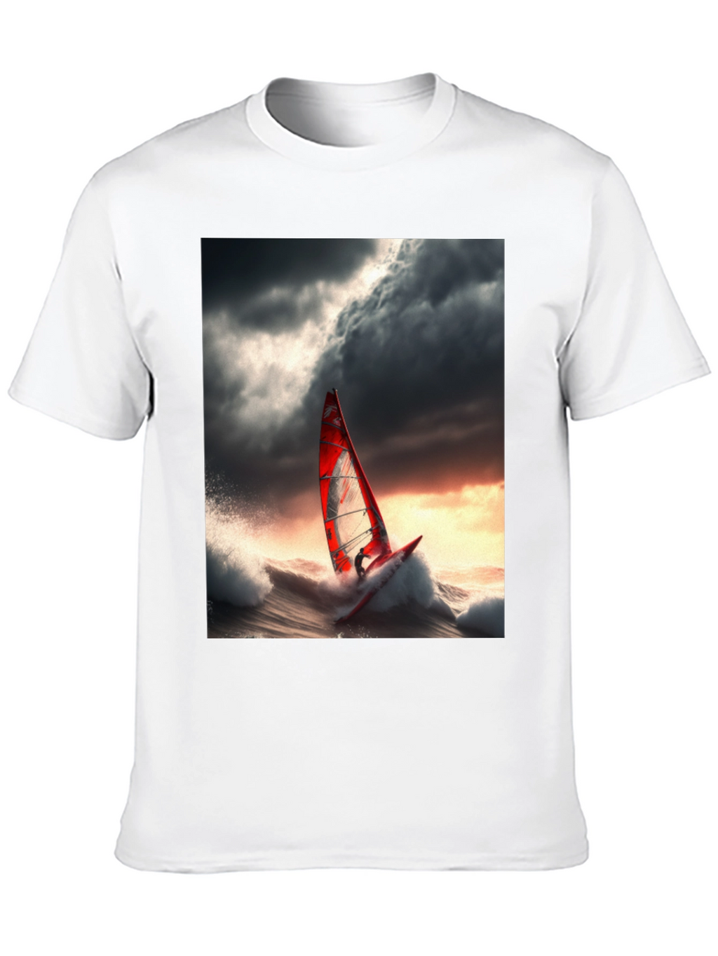 Windsurfer Graphic Tee - Stormy Sea Adventure