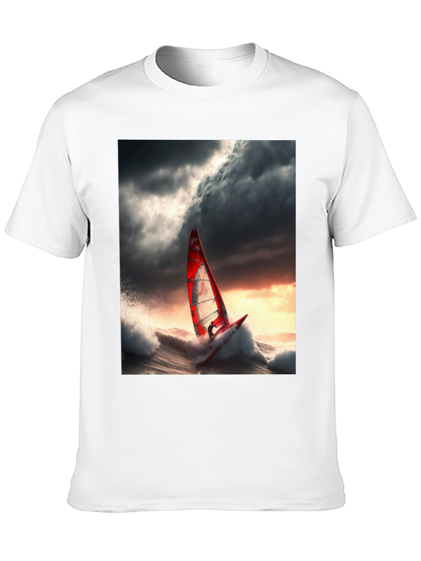 Windsurfer Graphic Tee - Stormy Sea Adventure