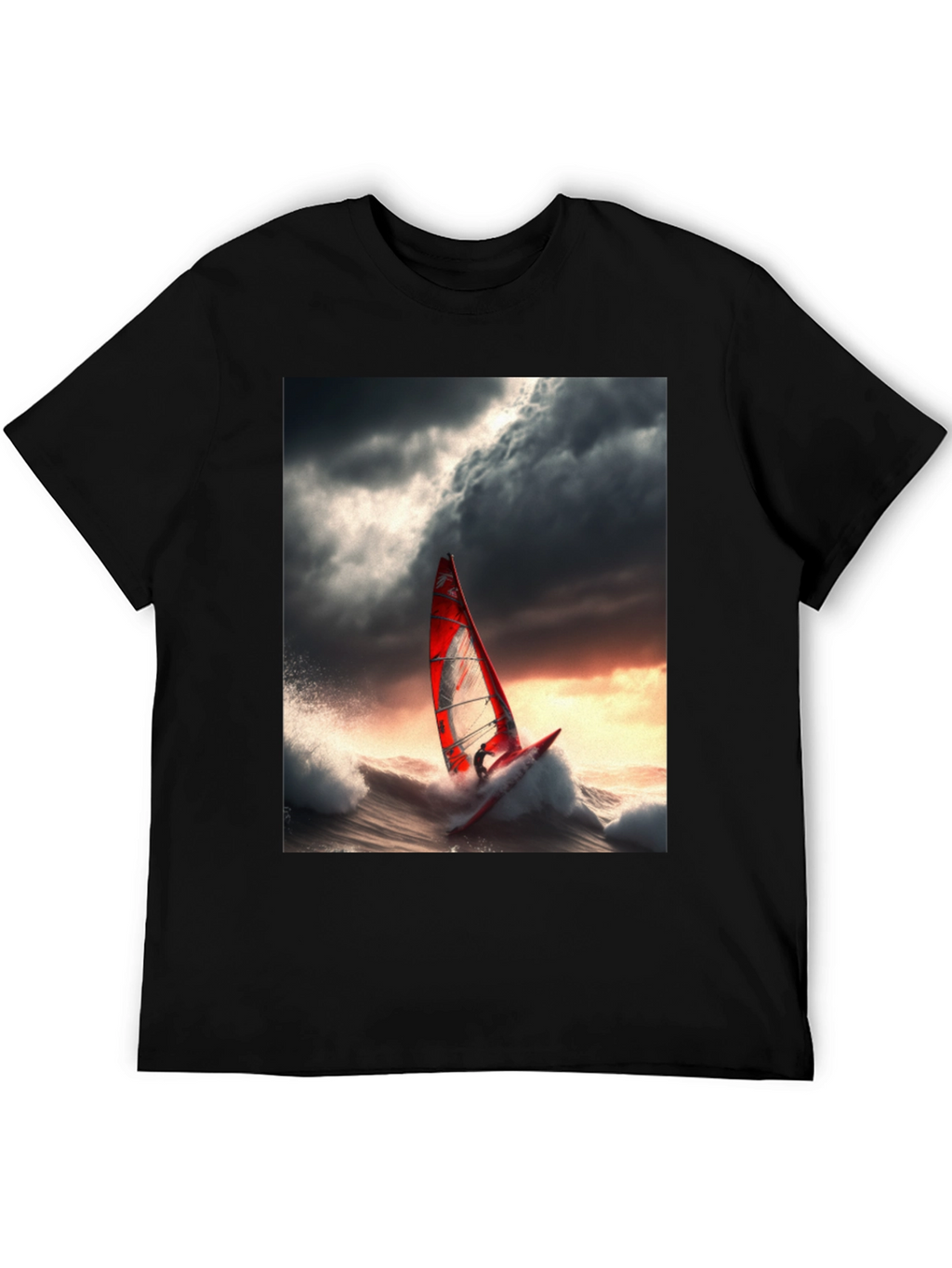 Windsurfer Graphic Tee - Stormy Sea Adventure